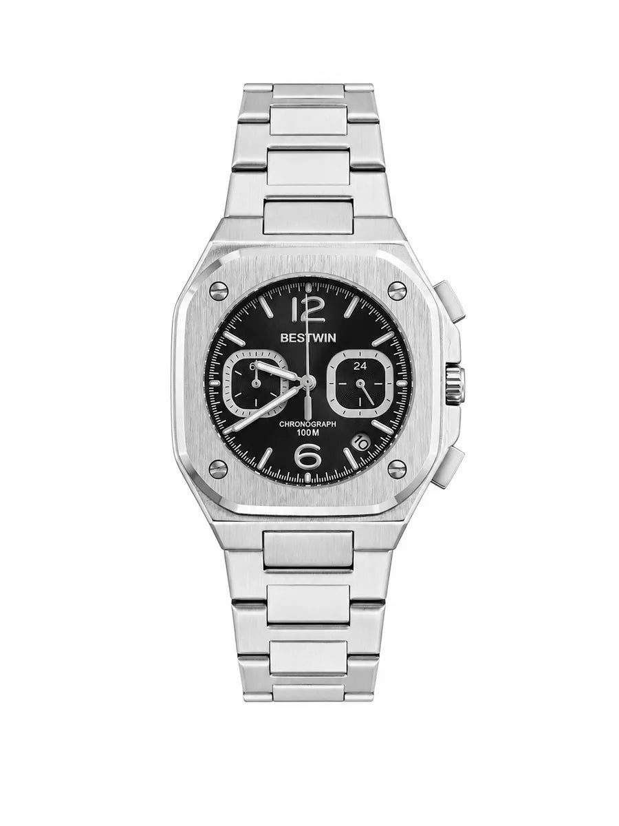 Bestwin Chronograph Bell & Ross BR 05 Style - Silver