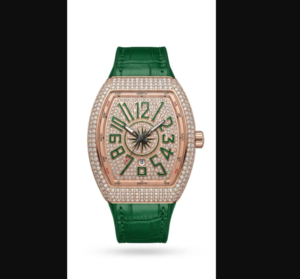 Diamond Stone Men's Luxury Fashion Watch - Green Gold