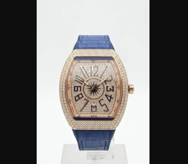 Diamond Stone Men's Luxury Fashion Watch - Blue Gold