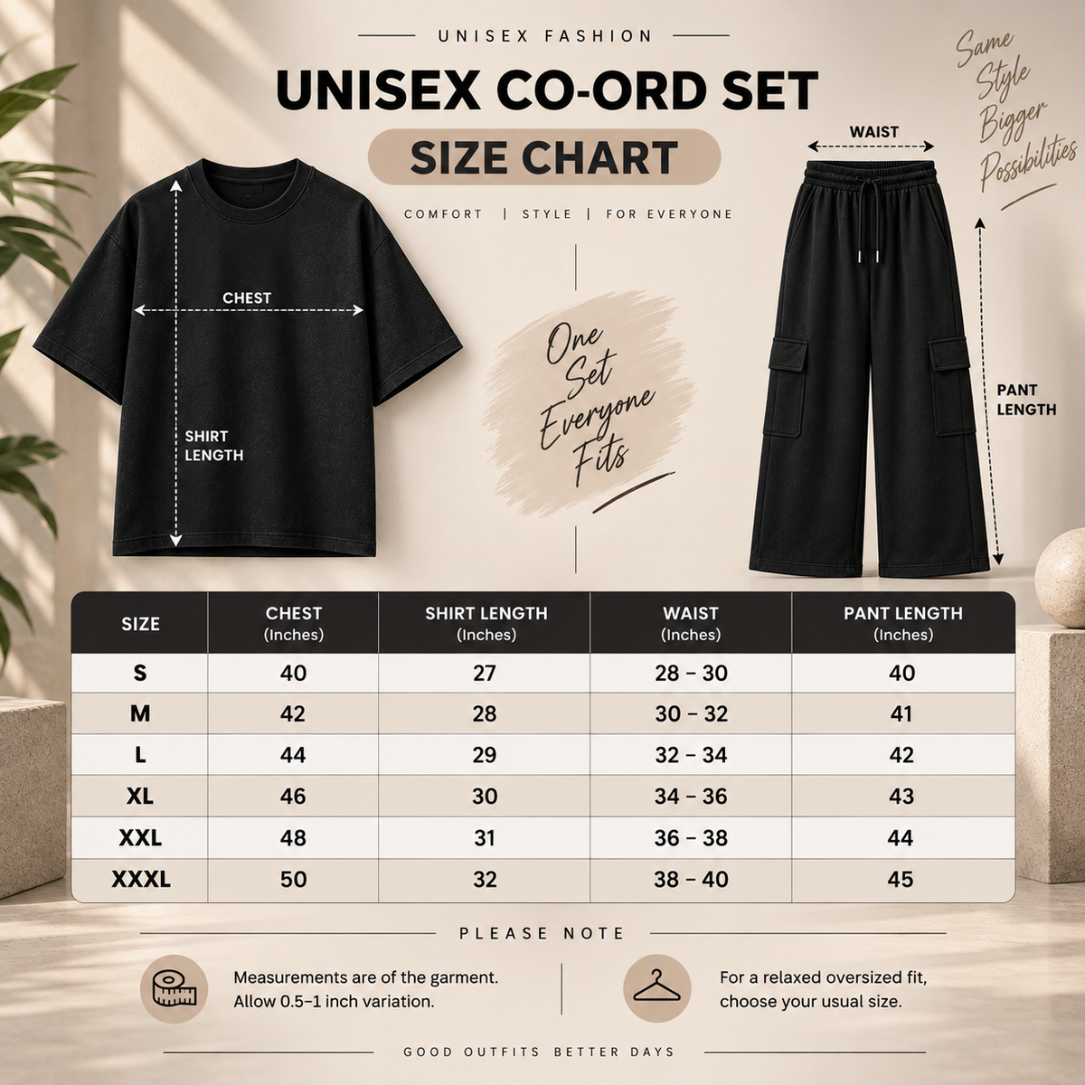 Japanese Koi Fish Print Unisex Co-Ord Set | Oversized Tee & Wide-Leg Pants
